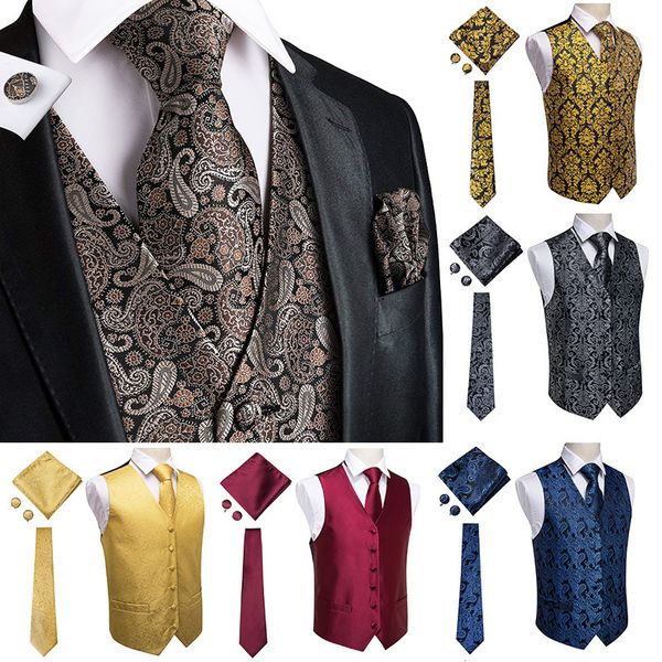 men's vests hitie black luxury paisley set hanky cufflinks for wedding 100 silk men gold waistcoat yellow classic 230222, Black;white
men's vests hitie black luxury paisley set hanky cufflinks for wedding 100 silk men gold waistcoat yellow classic 230222, Black;white