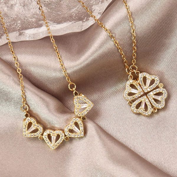four leaf clover necklace dainty heart necklace for women girls cz clover pendant necklace heart-shaped clavicle necklace gifts for valentin, Silver
four leaf clover necklace dainty heart necklace for women girls cz clover pendant necklace heart-shaped clavicle necklace gifts for valentin, Silver