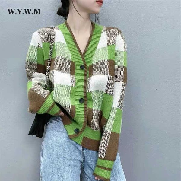 wywm autumn trendy plaid v-neck knitted cardigan women korean chic contrast base sweater female loose leisure lazy oaf clothing 230222, White;black
wywm autumn trendy plaid v-neck knitted cardigan women korean chic contrast base sweater female loose leisure lazy oaf clothing 230222, White;black