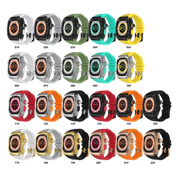 protector cover stainless steel case band silicone straps luxury modification kit for apple watch ultra 49mm metal case strap for iwatch ser
protector cover stainless steel case band silicone straps luxury modification kit for apple watch ultra 49mm metal case strap for iwatch ser