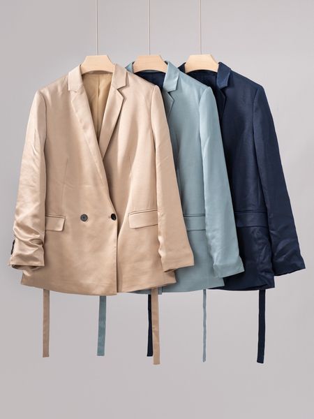 womens jackets ladies notched double buckle long sleeve straight suit jacket solid color temperament blazer with belt spring 230222, Black;brown
womens jackets ladies notched double buckle long sleeve straight suit jacket solid color temperament blazer with belt spring 230222, Black;brown