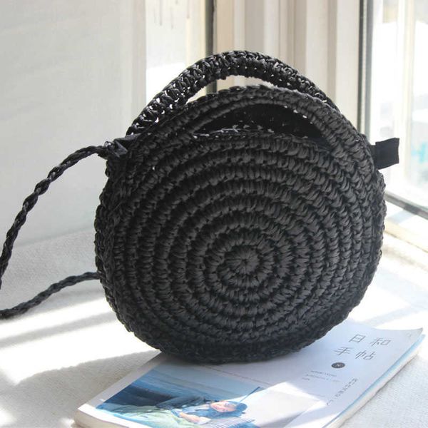 totes new crochet black round straw bag female summer grass handbag vacation crossbody paper rope bag 0222v23
totes new crochet black round straw bag female summer grass handbag vacation crossbody paper rope bag 0222v23