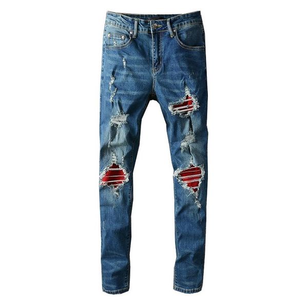 fashion blue color mens jeans hip hop slim fit streetwear denim pants motorcycle thin ripped holes high end jean size 28-402933
fashion blue color mens jeans hip hop slim fit streetwear denim pants motorcycle thin ripped holes high end jean size 28-402933