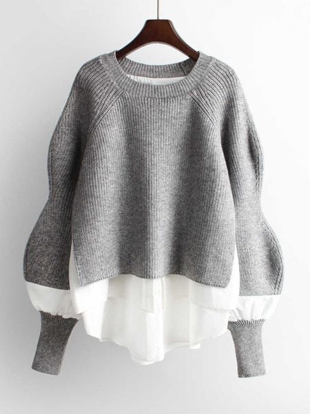 winter women's wool blouse sweater stitching shirt fake two piece set women clothes 2021 korean fashion pullover 230222, White;black
winter women's wool blouse sweater stitching shirt fake two piece set women clothes 2021 korean fashion pullover 230222, White;black