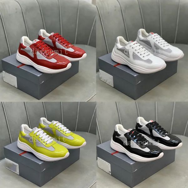 with box prad designer mens casual shoes america cup sneakers leather patent flat trainers soccer shoes black mesh lace-up trainer size 3 rr
with box prad designer mens casual shoes america cup sneakers leather patent flat trainers soccer shoes black mesh lace-up trainer size 3 rr