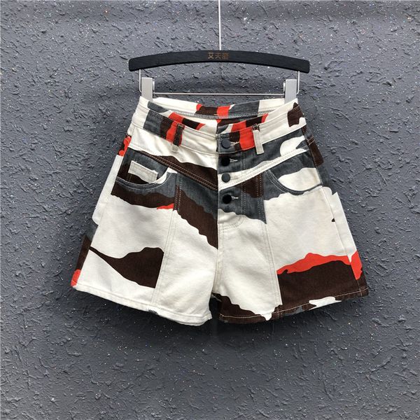 women's shorts summer high waist denim women casual loose camouflage print wide leg jeans female 230222, White;black
women's shorts summer high waist denim women casual loose camouflage print wide leg jeans female 230222, White;black