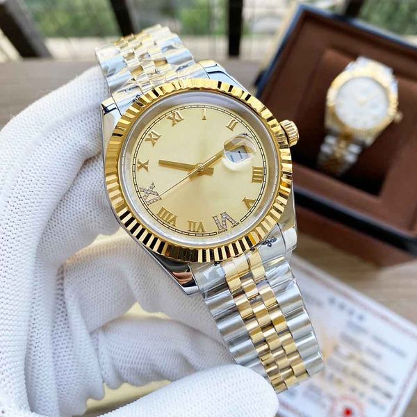 mens watch 31/36/41/mm gold dial couple watches automatic mechanical movement stainless steel strap wristwatches casual business gifts montr, Slivery;brown
mens watch 31/36/41/mm gold dial couple watches automatic mechanical movement stainless steel strap wristwatches casual business gifts montr, Slivery;brown