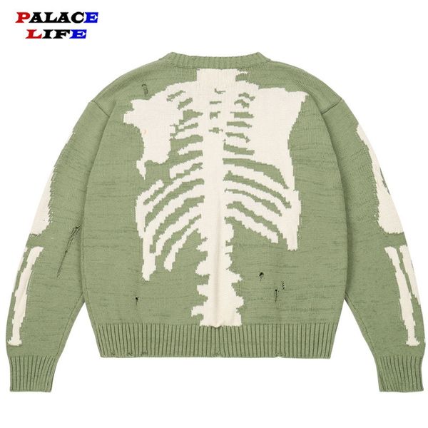 men's sweaters men oversized sweater green loose skeleton bone printing woman high street damage hole vintage 1 1 knitted sweater 23022, White;black
men's sweaters men oversized sweater green loose skeleton bone printing woman high street damage hole vintage 1 1 knitted sweater 23022, White;black