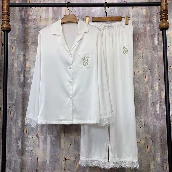 lace pajamas set for women satin silk 2 pieces pjs female luxury long winter loungewear home clothes outfits 0222
lace pajamas set for women satin silk 2 pieces pjs female luxury long winter loungewear home clothes outfits 0222