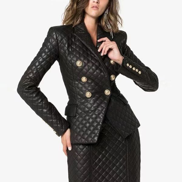 womens designer blazers tide brand quality retro fashion designer leather suit jacket double-breasted slim plus size women's clothing a, White;black
womens designer blazers tide brand quality retro fashion designer leather suit jacket double-breasted slim plus size women's clothing a, White;black