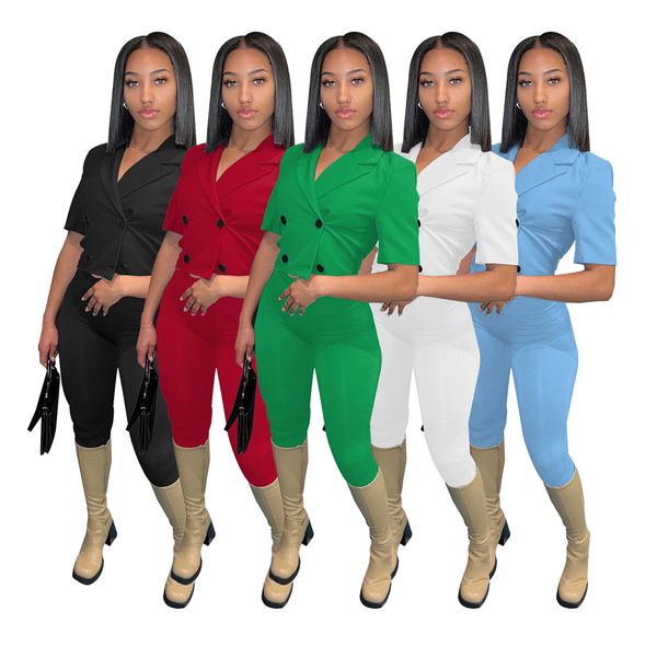 2023 designer tracksuits women suit jacket and pants two piece sets summer outfits short sleeve double breasted shirt trousers sportswear wh, Gray
2023 designer tracksuits women suit jacket and pants two piece sets summer outfits short sleeve double breasted shirt trousers sportswear wh, Gray