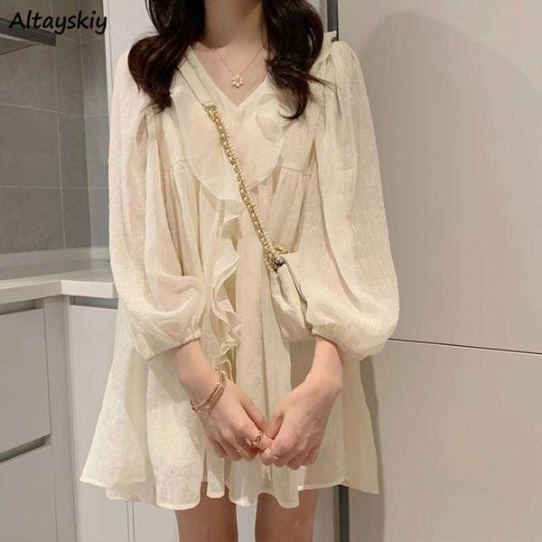casual dresses long sleeve dress women solid elegant princess ruffles v-neck ins femme basic design mini popular spring chic ulzzang l230221, Black;gray
casual dresses long sleeve dress women solid elegant princess ruffles v-neck ins femme basic design mini popular spring chic ulzzang l230221, Black;gray
