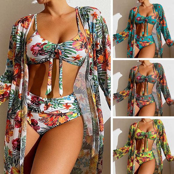 swimsuit river bathing suit long-sleeved blouse three-piece printed women's bikini new, White;black
swimsuit river bathing suit long-sleeved blouse three-piece printed women's bikini new, White;black
