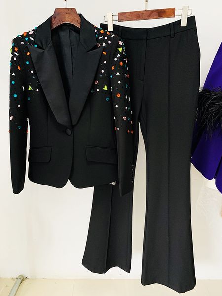 women's two piece pants luxury crystals suits set 2 pieces beaded blazer pant carpet fashion elegant party prom dress jacket y039, White
women's two piece pants luxury crystals suits set 2 pieces beaded blazer pant carpet fashion elegant party prom dress jacket y039, White