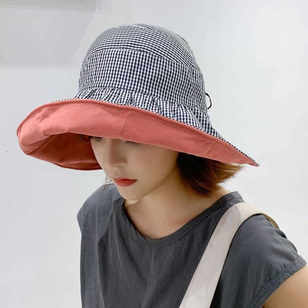 wide brim hats women's hats double-sided reversible bucket hat fisherman big brim sun hat cotton grid empty hats l230222, Blue;gray
wide brim hats women's hats double-sided reversible bucket hat fisherman big brim sun hat cotton grid empty hats l230222, Blue;gray