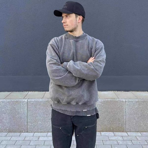 2023 men's and women's hoodies fashion western european brand designer represne original heavy water wash round neck vintage wear, Black
2023 men's and women's hoodies fashion western european brand designer represne original heavy water wash round neck vintage wear, Black