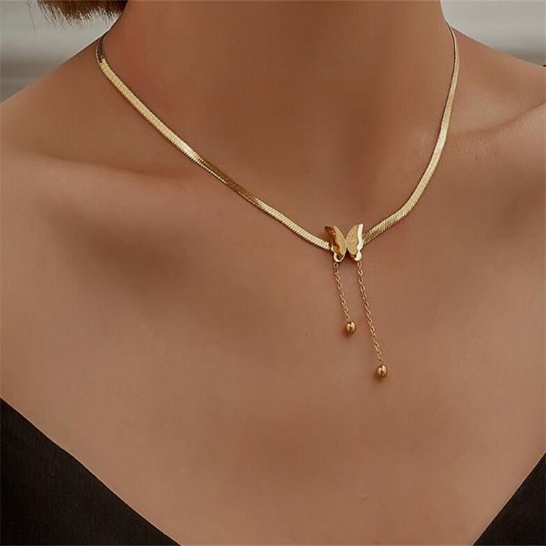 new european and american vintage butterfly choker chokers gold stainless steel blade snake chain aesthetic charm suffocating women jewelry, Golden;silver
new european and american vintage butterfly choker chokers gold stainless steel blade snake chain aesthetic charm suffocating women jewelry, Golden;silver