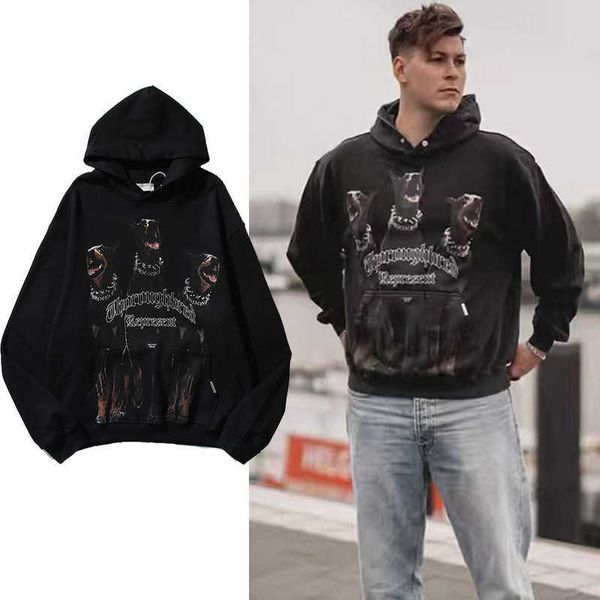 2023 men's and women's hoodies fashion western european brand designer represne power by hound print wash high street loose casual, Black
2023 men's and women's hoodies fashion western european brand designer represne power by hound print wash high street loose casual, Black