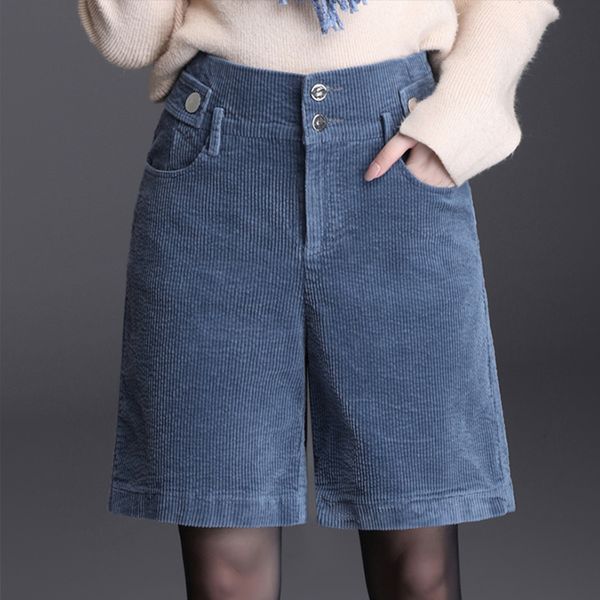 women's shorts winter fall casual fashion women high waisted black blue corduroy woman 4xl wide leg 230222, White;black
women's shorts winter fall casual fashion women high waisted black blue corduroy woman 4xl wide leg 230222, White;black