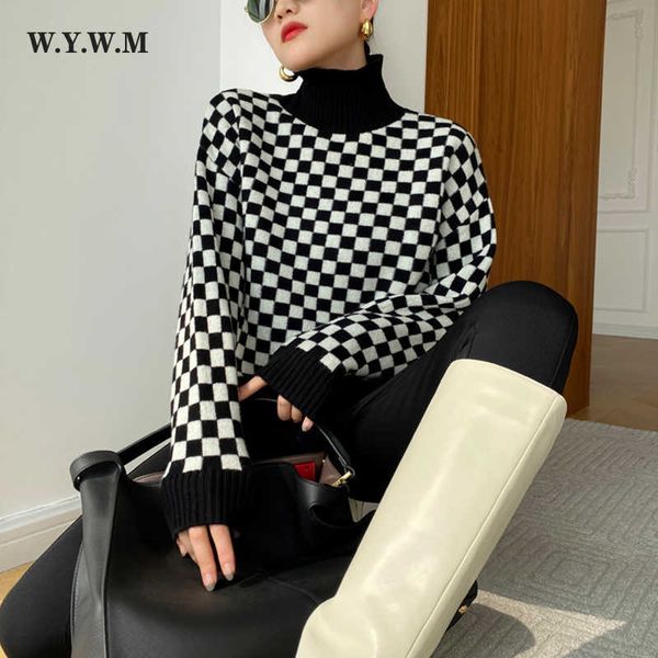 wywm basic turtle neck plaid sweater women winter loose thick warm knitted pullover elegant knitwear woman clothes female jumper 230222, White;black
wywm basic turtle neck plaid sweater women winter loose thick warm knitted pullover elegant knitwear woman clothes female jumper 230222, White;black