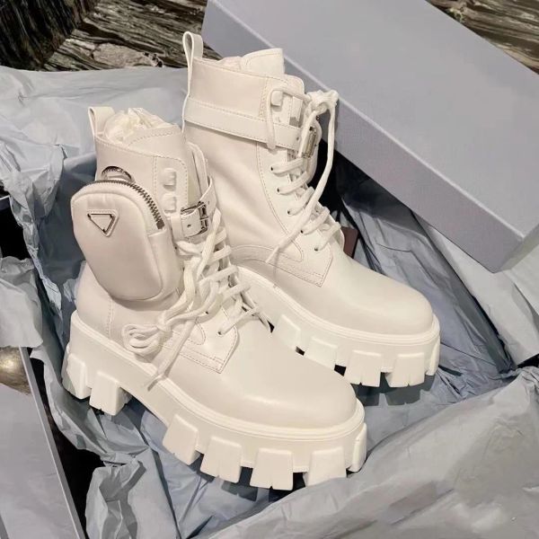 with box prad luxury brand martin boots women's thick bottom waterproof wallet pocket heightened leather short boots women's army, Black
with box prad luxury brand martin boots women's thick bottom waterproof wallet pocket heightened leather short boots women's army, Black