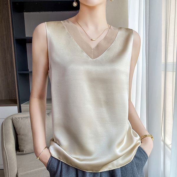 women's tanks camis summer silk camisole ladies satin vneck mulberry suspenders thin sleeveless inside tshirt and bottoming vest 230222, White
women's tanks camis summer silk camisole ladies satin vneck mulberry suspenders thin sleeveless inside tshirt and bottoming vest 230222, White