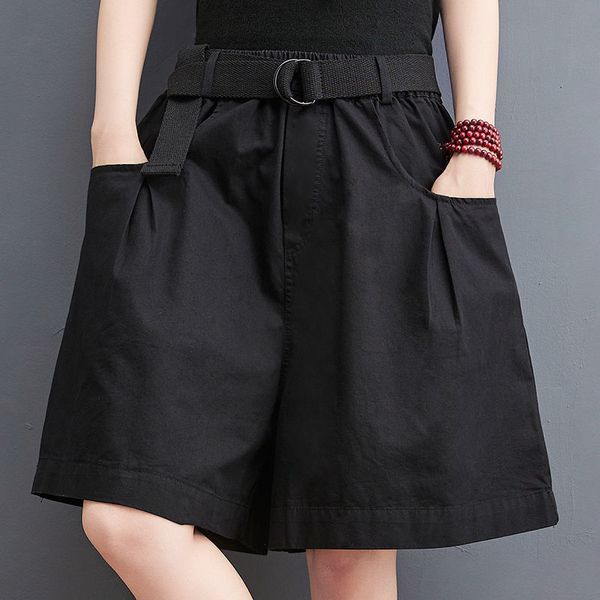 women's shorts summer korean loose s casual and versatile fashion literary wide leg women 230222, White;black
women's shorts summer korean loose s casual and versatile fashion literary wide leg women 230222, White;black