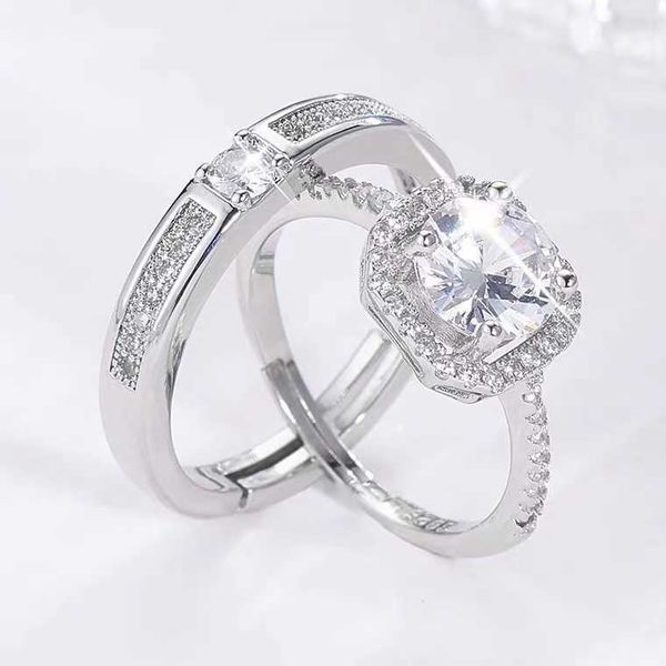 couple diamond wedding ring simulation wedding men's and women's silver plated ring women's jewelry
couple diamond wedding ring simulation wedding men's and women's silver plated ring women's jewelry