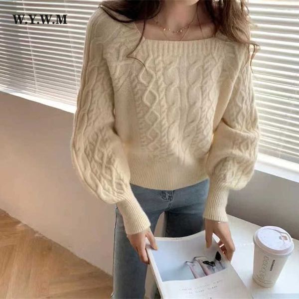 wywm square collar lantern sleeve knitted sweater women trendy simple all-match pullover female winter base 230222, White;black
wywm square collar lantern sleeve knitted sweater women trendy simple all-match pullover female winter base 230222, White;black
