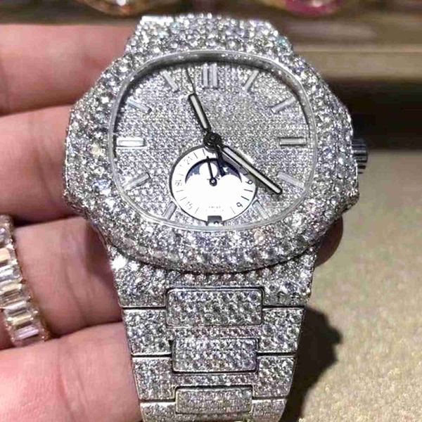 wristwatches luxury custom bling iced out watches white gold plated moiss anite diamond watchess 5a replication mechanical 96x74zt6, Slivery;brown
wristwatches luxury custom bling iced out watches white gold plated moiss anite diamond watchess 5a replication mechanical 96x74zt6, Slivery;brown