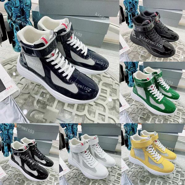 with box prad designer casual shoes mens america cup sneakers high patent leather trainers flat trainers black blue mesh lace-up nylon sn va
with box prad designer casual shoes mens america cup sneakers high patent leather trainers flat trainers black blue mesh lace-up nylon sn va