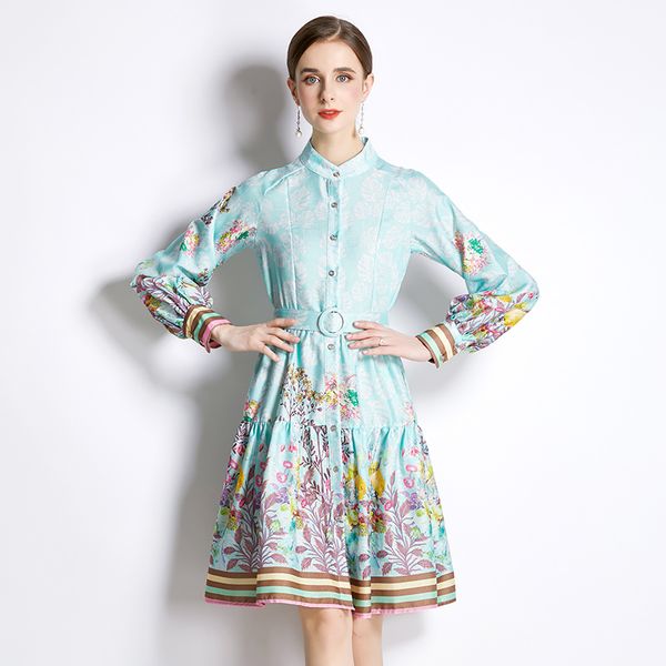 2023 fashion vintage floral dresses long sleeve women designer printed birthday dinner mini dress with belt spring autumn ladies mock neck s, Black;gray
2023 fashion vintage floral dresses long sleeve women designer printed birthday dinner mini dress with belt spring autumn ladies mock neck s, Black;gray
