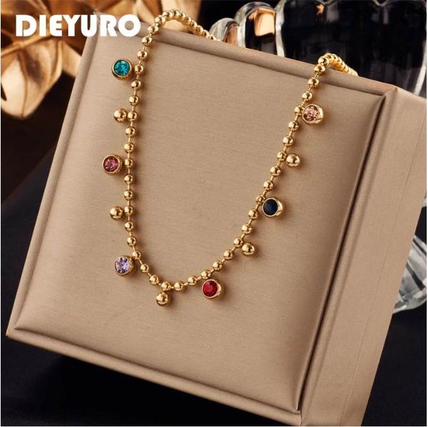 16l stainless steel multicolor crystal zircon necklace for women fashion lady ball chain wedding party jewelry gifts, Silver
16l stainless steel multicolor crystal zircon necklace for women fashion lady ball chain wedding party jewelry gifts, Silver
