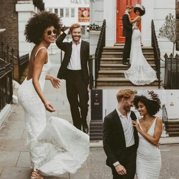 2023 backless mermaid wedding dresses bridal gown lace applique v neck sweep train custom made country plus size vestido de novia, White
2023 backless mermaid wedding dresses bridal gown lace applique v neck sweep train custom made country plus size vestido de novia, White
