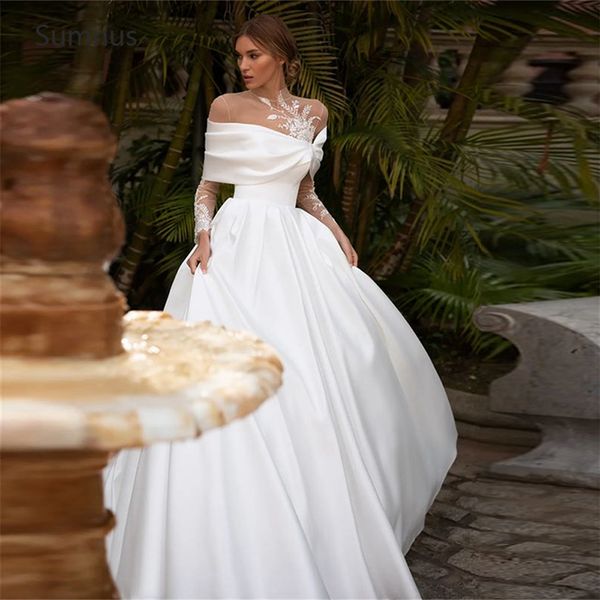 vintage wedding dress a-line appliques lace stain see through long sleeves 2023 bridal gowns robe de mariage vestidos de novia, White
vintage wedding dress a-line appliques lace stain see through long sleeves 2023 bridal gowns robe de mariage vestidos de novia, White