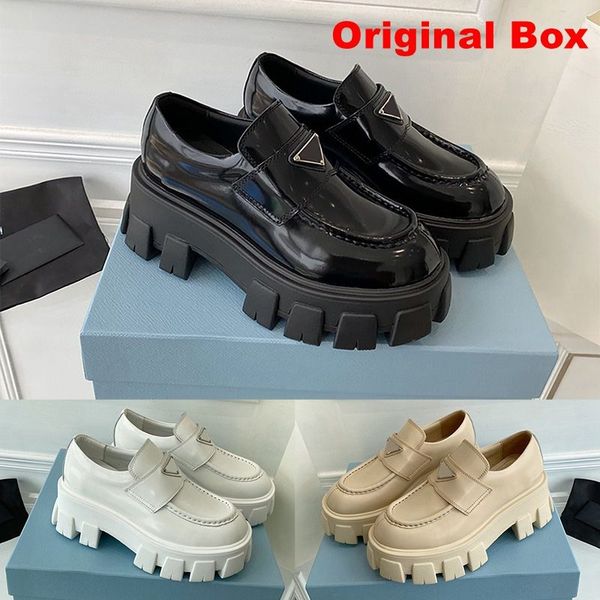 with box prad quality black brushed leather monolith loafers shoes women chunky rubber lug sole moccasins lady classic penny loafer o sz
with box prad quality black brushed leather monolith loafers shoes women chunky rubber lug sole moccasins lady classic penny loafer o sz