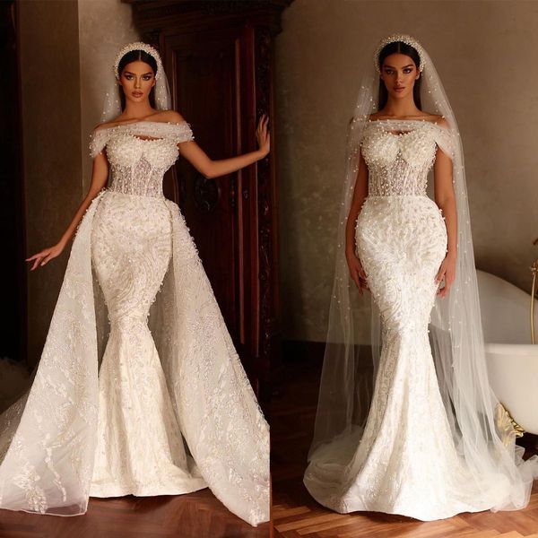 exquisite pearls mermaid wedding dresses fashion sleeveless lace bridal gowns custom made beading dress vestido de novia, White
exquisite pearls mermaid wedding dresses fashion sleeveless lace bridal gowns custom made beading dress vestido de novia, White