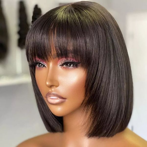 human hair wig for black women, straight bob wigs with bangs, none lace front wigs short brazilian virgin wigs bob natural color 10 inch bla, Black;brown
human hair wig for black women, straight bob wigs with bangs, none lace front wigs short brazilian virgin wigs bob natural color 10 inch bla, Black;brown