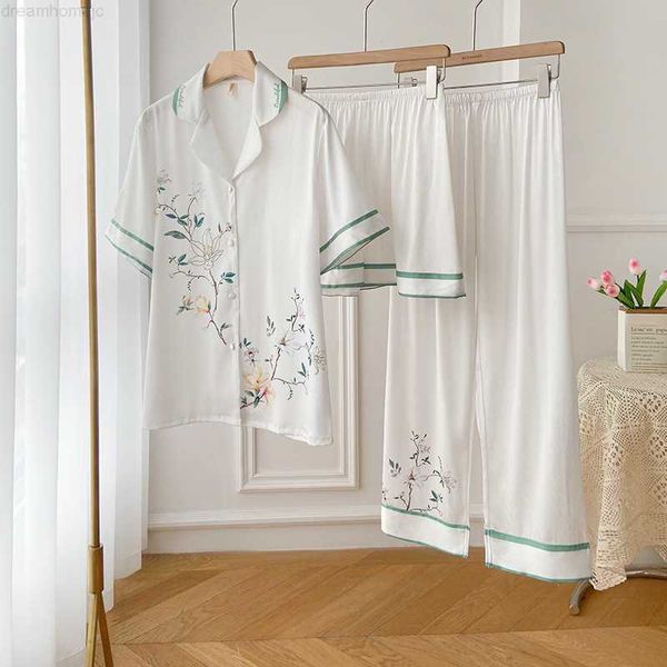 3 pieces set women's pajamas novelty floral print satin silk sleepwear loungewear casual autumn summer home clothes 2022 0222
3 pieces set women's pajamas novelty floral print satin silk sleepwear loungewear casual autumn summer home clothes 2022 0222