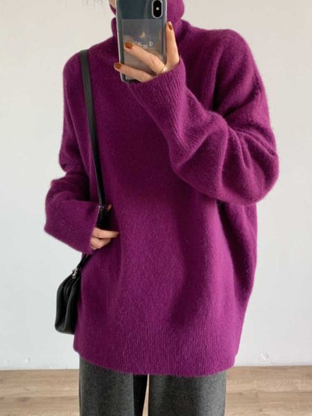 fashion 2022 women oversized sweater pullover autumn winter new high collar korean long sleeve thick sweaters 230222, White;black
fashion 2022 women oversized sweater pullover autumn winter new high collar korean long sleeve thick sweaters 230222, White;black
