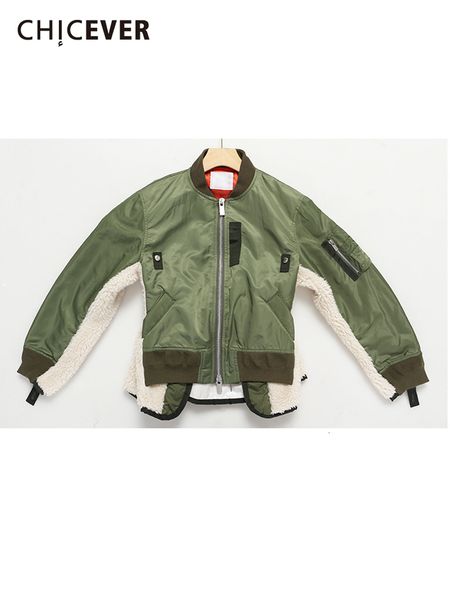 women's jackets chicever patchwork colorblcok jacket for women stand collar long sleeve cotton coats female winter clothing style 23022, Black;brown
women's jackets chicever patchwork colorblcok jacket for women stand collar long sleeve cotton coats female winter clothing style 23022, Black;brown