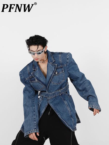men's suits blazers pfnw niche retro threedimensional deconstruction shoulder pad denim jackets highclass strap design 12a5488 230222, White;black
men's suits blazers pfnw niche retro threedimensional deconstruction shoulder pad denim jackets highclass strap design 12a5488 230222, White;black