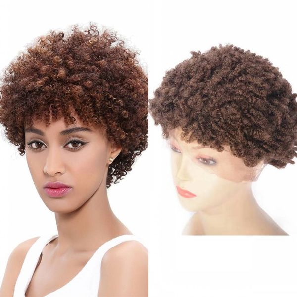 lace front wigs pre plucked 27# short brazilian human hair kinky curly wig for black women, Black;brown
lace front wigs pre plucked 27# short brazilian human hair kinky curly wig for black women, Black;brown