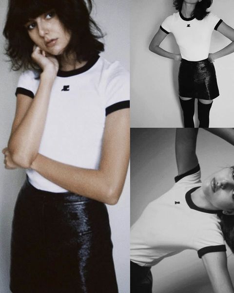 women's tshirt 127606 127607 fashion classic trendy luxury designer women summer courge contrast embroidered slim basic tshirt 230222, White
women's tshirt 127606 127607 fashion classic trendy luxury designer women summer courge contrast embroidered slim basic tshirt 230222, White