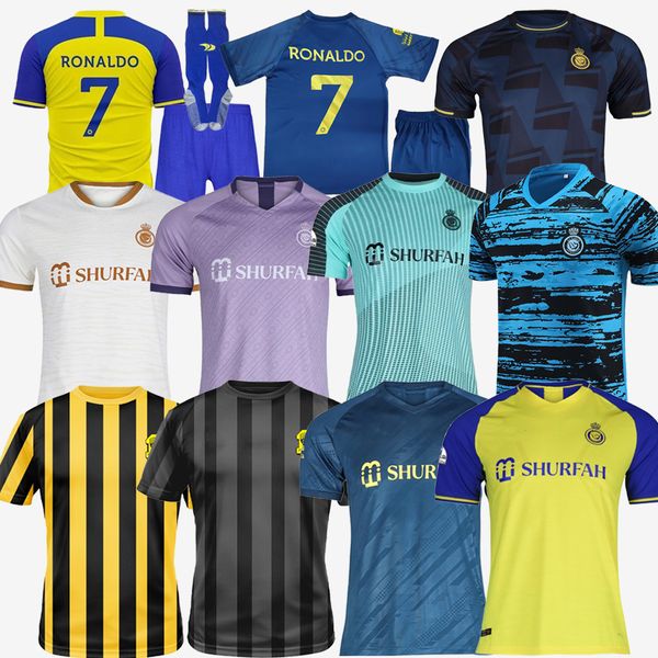 22 23 al nassr fc soccer jerseys #7 ronaldo al-ittihad uniform 2022 2023 cr7 al ittihad football shiirt al-nassr fans player version trainin, Black;yellow
22 23 al nassr fc soccer jerseys #7 ronaldo al-ittihad uniform 2022 2023 cr7 al ittihad football shiirt al-nassr fans player version trainin, Black;yellow