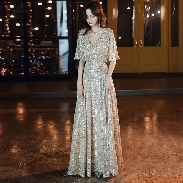 party dresses prom dress o-neck floor-length dresses woman party night sequin a-line evening dresses 230222, White;black
party dresses prom dress o-neck floor-length dresses woman party night sequin a-line evening dresses 230222, White;black