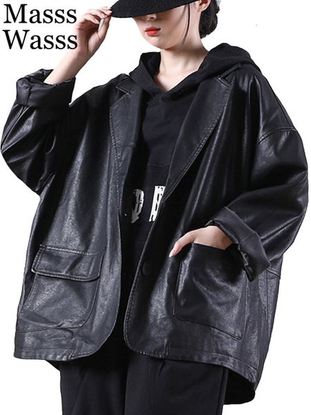 women's jackets masss wasss autumn fashion faux leather womens loose black casual biker coats ladies harajuku punk pu outerwear 230222, Black;brown
women's jackets masss wasss autumn fashion faux leather womens loose black casual biker coats ladies harajuku punk pu outerwear 230222, Black;brown