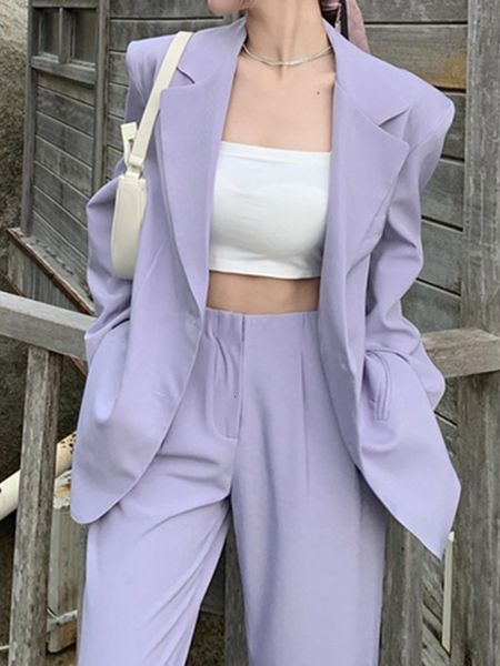 womens two piece pants autumn women purple blazer uit korean fashion vintage loose jacket 2 set female business casual trousers outfit 23022, White
womens two piece pants autumn women purple blazer uit korean fashion vintage loose jacket 2 set female business casual trousers outfit 23022, White