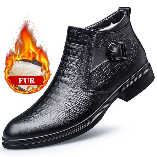 boots quality cow leather business men's boots autumn winter warm fur snow boots pattern men ankle boots men's shoes size 230221, Black
boots quality cow leather business men's boots autumn winter warm fur snow boots pattern men ankle boots men's shoes size 230221, Black