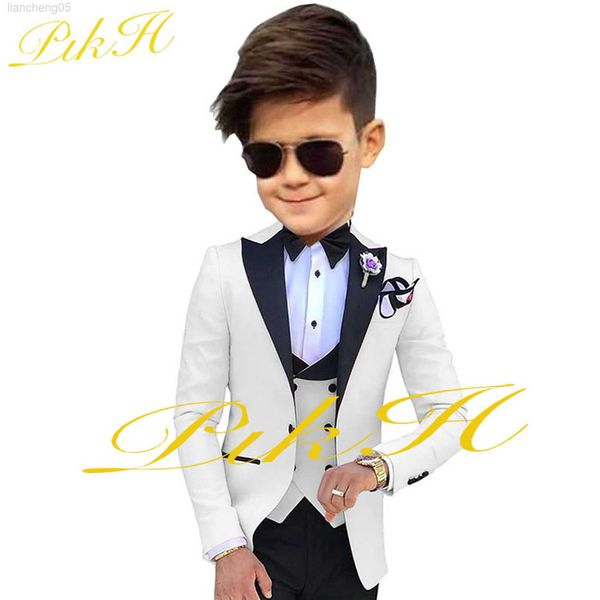 clothing sets boys suit wedding tuxedo point lapel 3 piece jacket pants vest formal child full outfit kids blazer set w0222, White
clothing sets boys suit wedding tuxedo point lapel 3 piece jacket pants vest formal child full outfit kids blazer set w0222, White